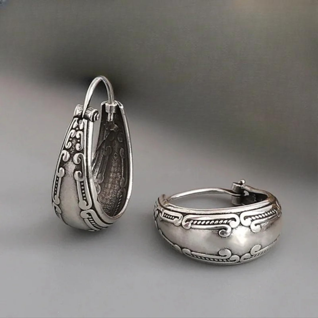 Etniczne, vintage kolczyki koła 