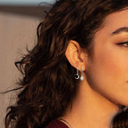 Kolczyki koła Gwiazda i Księżyc z cyrkonią srebrne