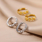 Kolczyki koła z gwiazdkami z cyrkonią srebrne