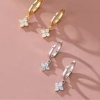 Kolczyki koła Kwiat Cyrkonia srebro