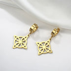 Kolczyki Koła Wiszące Węzeł Czarownicy Ochrona Kobieta Wicca złote