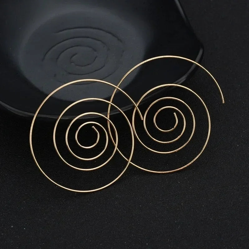 Boucles d'Oreilles Créoles Spirale Femme or