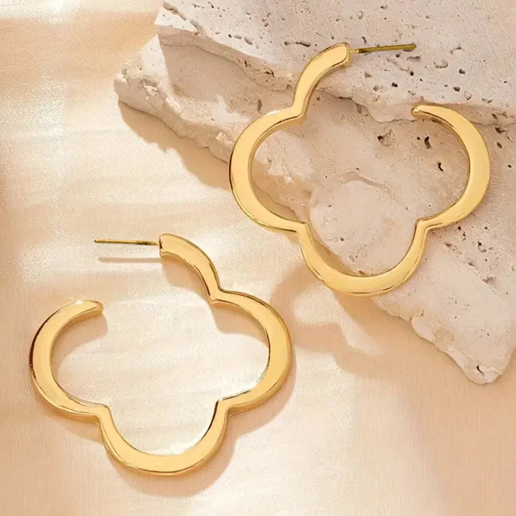 Kolczyki wkrętki koniczyna 4 liście