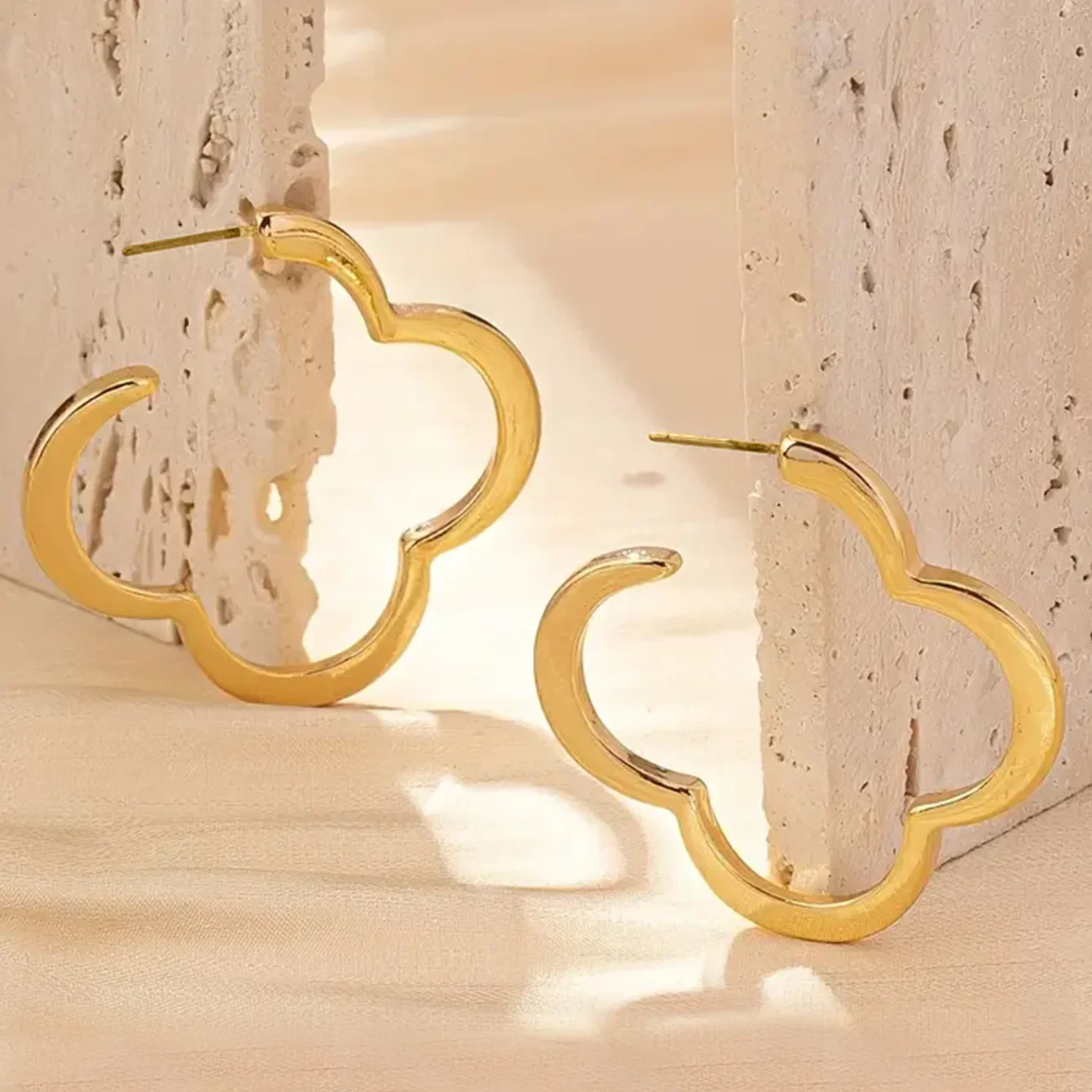 Kolczyki wkrętki koniczyna 4 liście