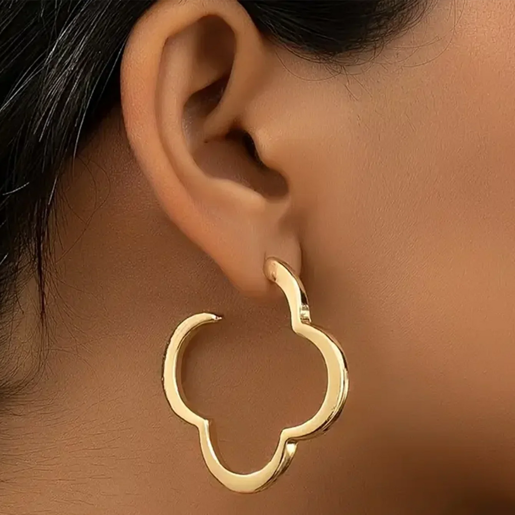 Kolczyki wkrętki koniczyna 4 liście