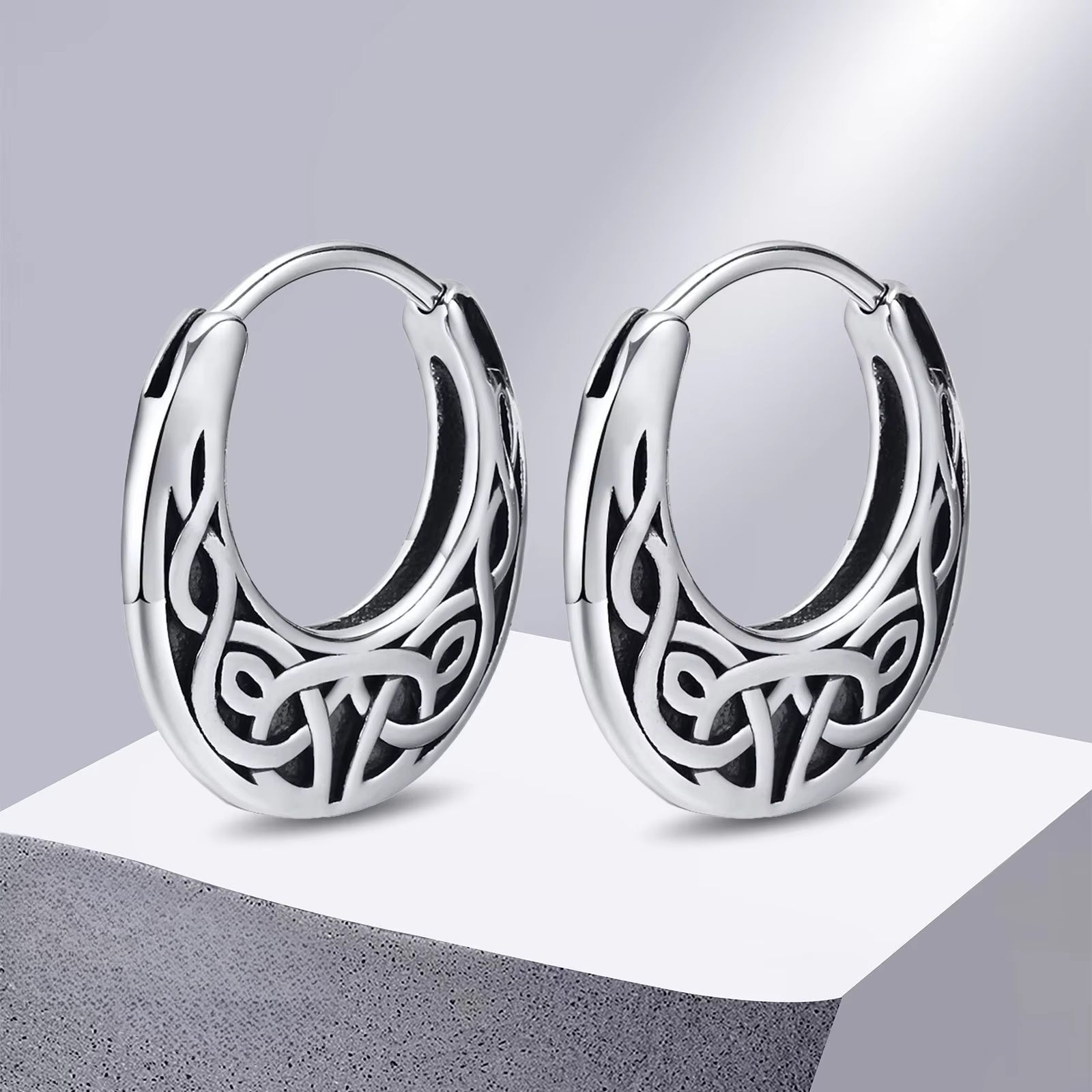 Boucles d'Oreilles Créoles Viking Nordique