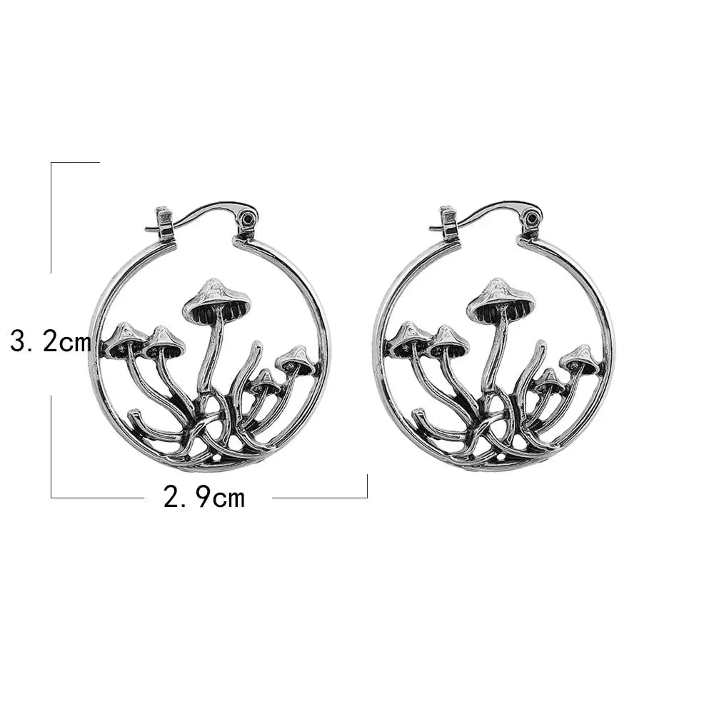 Vintage kolczyki w kształcie grzybów