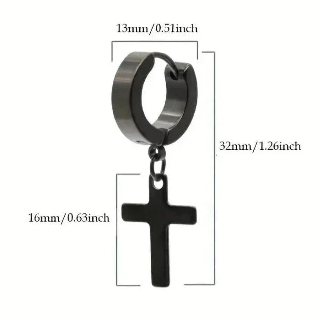 Kolczyki Krzyż Męskie Damskie