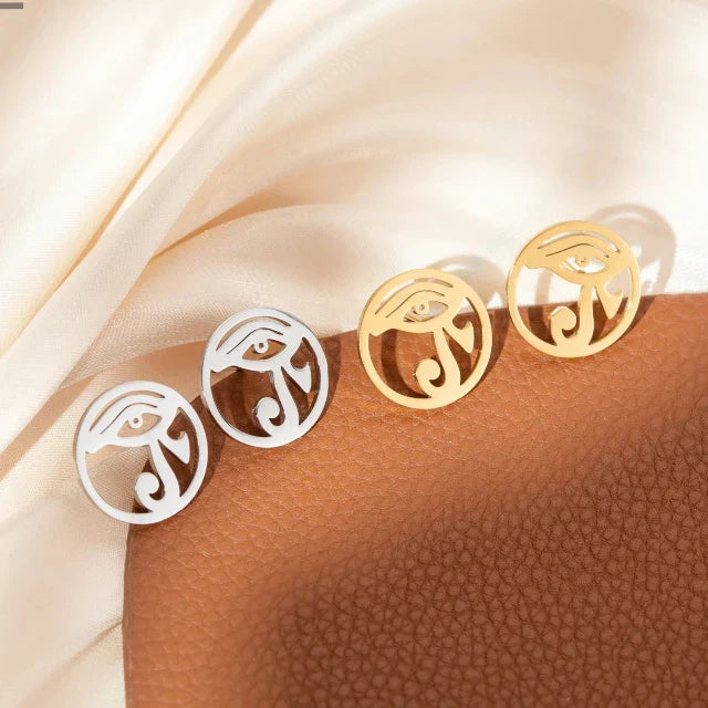 Kolczyki Egipt Oko Oudjat złoto srebro