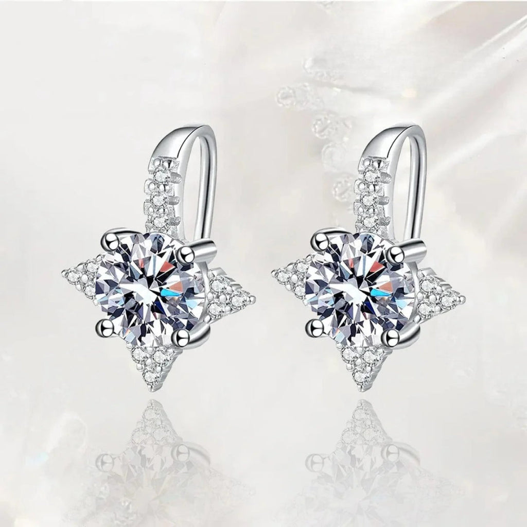 Boucles d’oreilles Étreinte d’Étoiles Filantes Moissanite