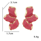 Kolczyki wkrętki Półkwiat Płatki czerwone