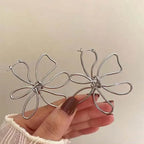 Kolczyki w kształcie kwiatów, sztyfty vintage asymetryczne srebrne