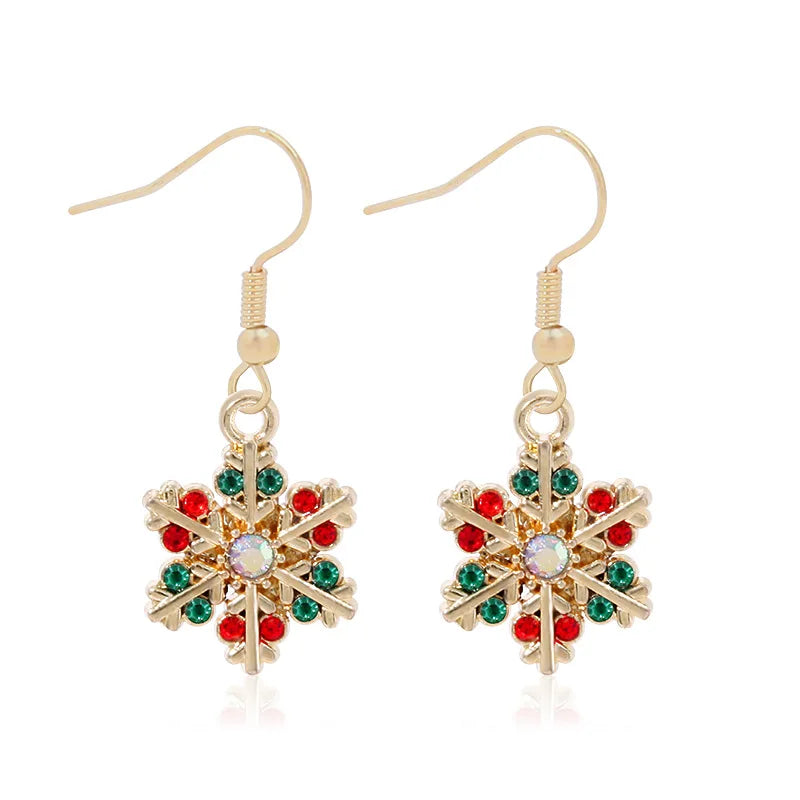 Boucles d'Oreilles Flocon de Neige Pendantes Zircon Femme style 3