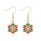 Kolczyki Wiszące Płatki Śniegu z Cyrkonią dla Kobiet styl 3