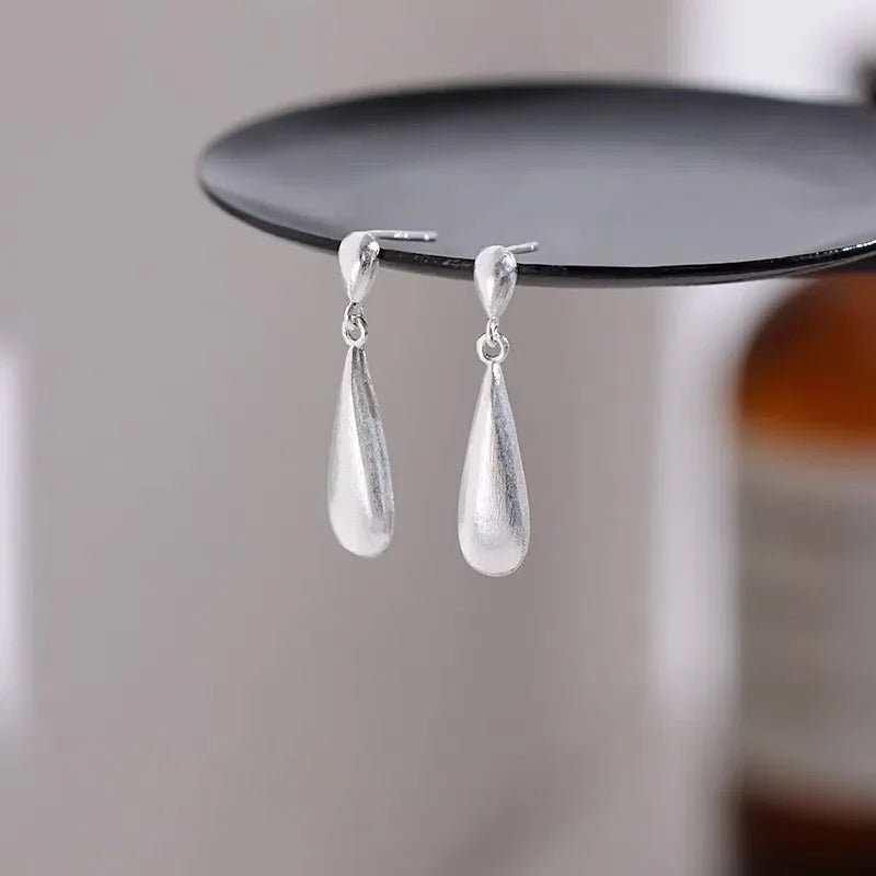 Boucles d'Oreilles Clou Goutte d'Eau en Zircon Blanc