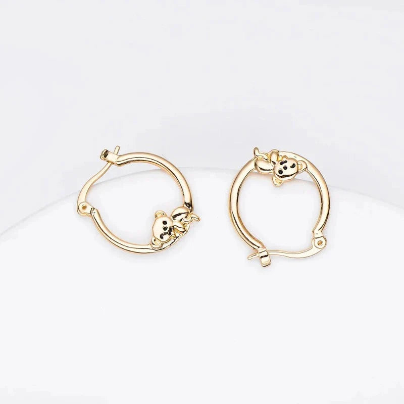 Boucles D'Oreilles Koala Anneaux