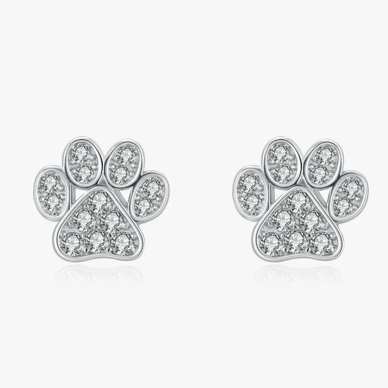 Boucles d'Oreilles Patte Zircon Argent