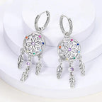 Kolczyki wiszące łapacz snów z cyrkonią