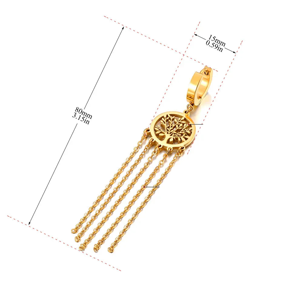 Kolczyki wiszące z Drzewem Życia