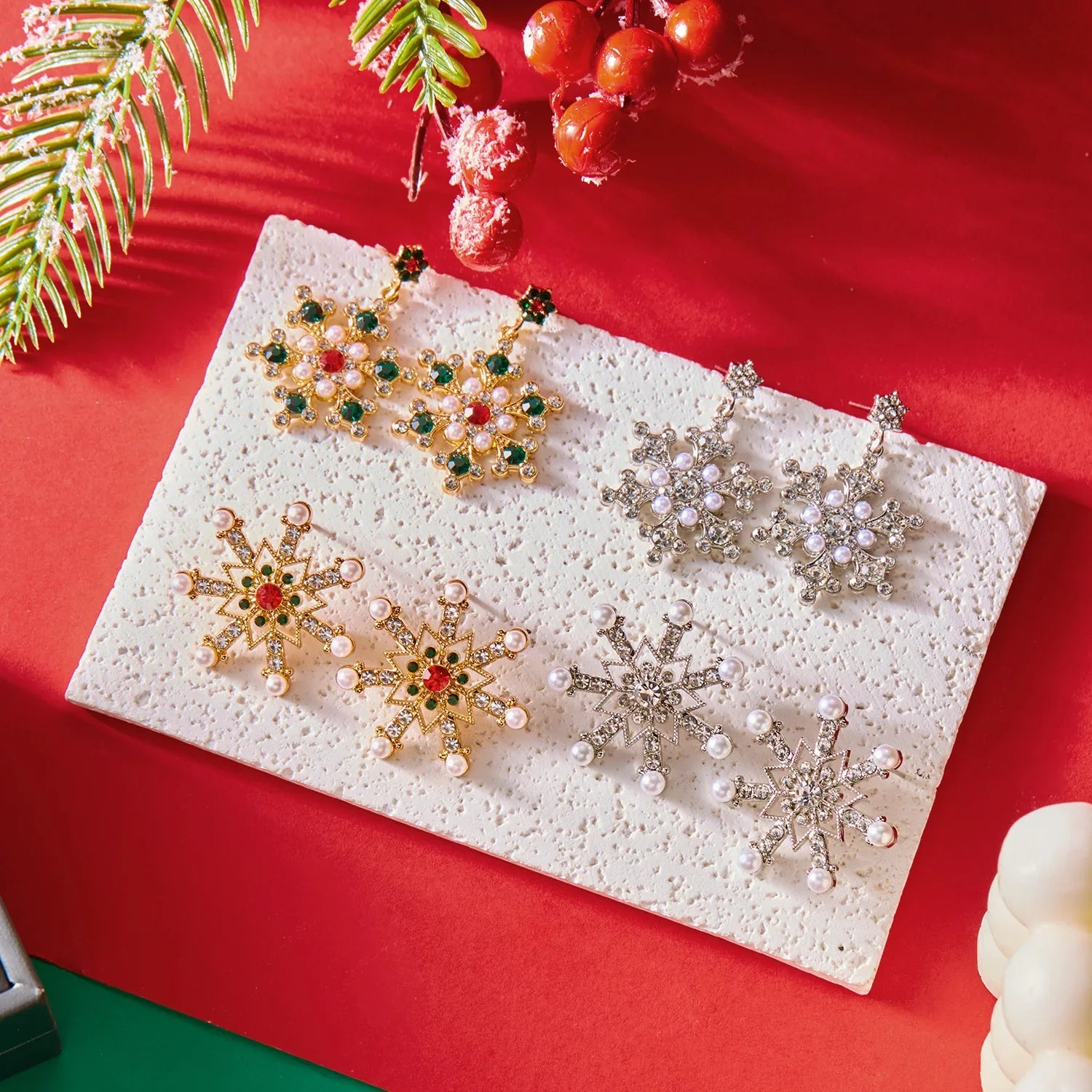 Wiszące kolczyki z płatkiem śniegu