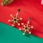 Wiszące kolczyki z czerwonym płatkiem śniegu