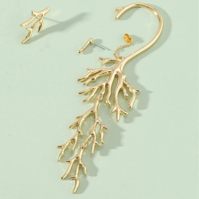 Kolczyki wiszące z koralowymi gałązkami