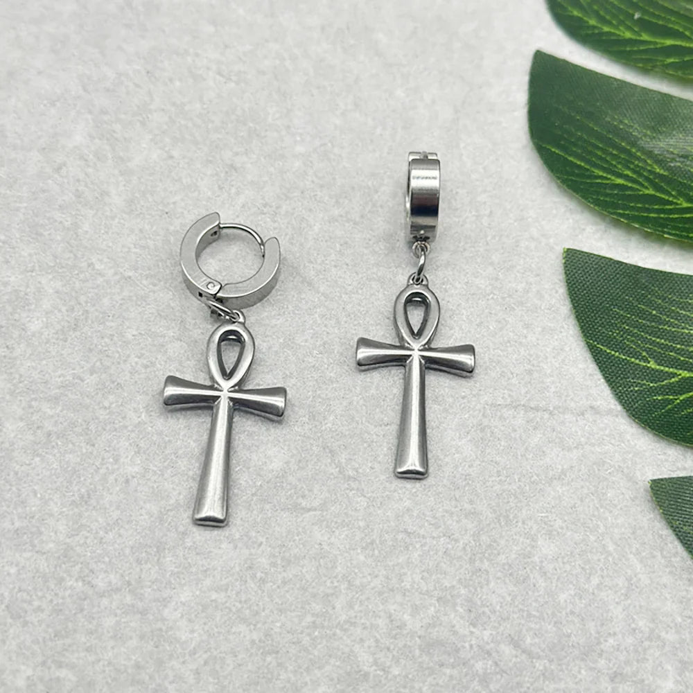 Boucles d'Oreilles Pendantes Croix d'Ankh 1