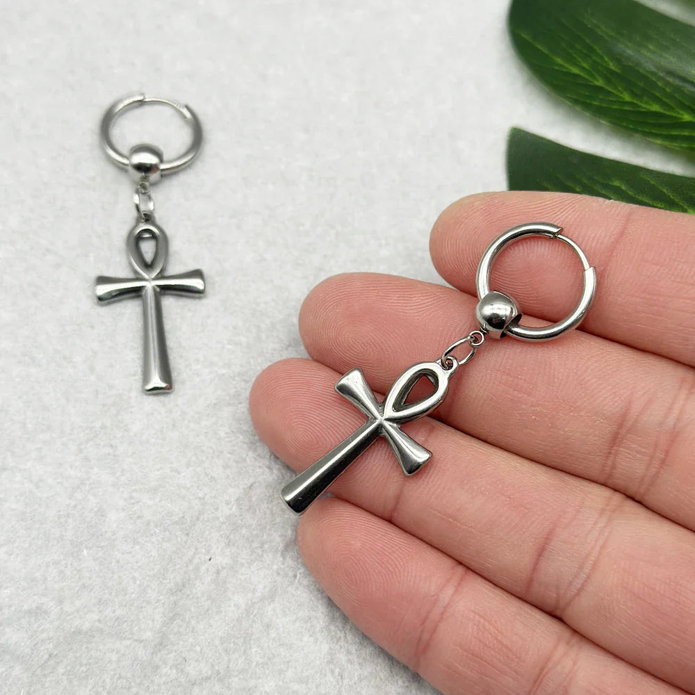 Boucles d'Oreilles Pendantes Croix d'Ankh 2