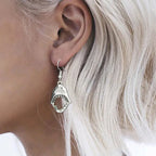 Kolczyki wiszące z zębem rekina, srebrne