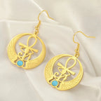 Kolczyki wiszące Egipt Oko Horusa Oudjat złoto