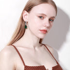 Wiszące kolczyki z szmaragdem dla kobiet