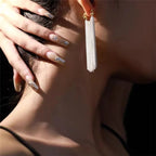 Wiszące kolczyki łańcuszkowe srebrzone dla kobiet