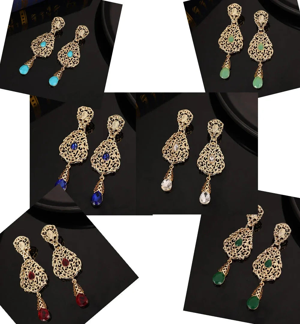 Kolczyki wiszące etniczne orientalne