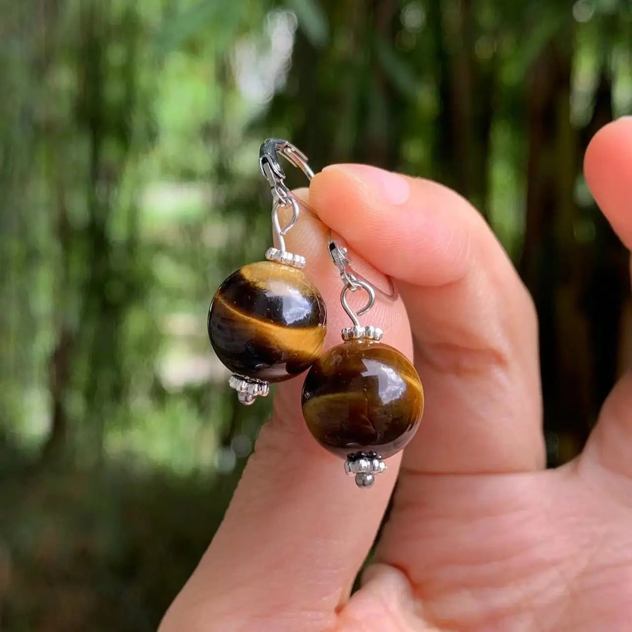 Kolczyki wiszące damskie z Okiem Tygrysa 