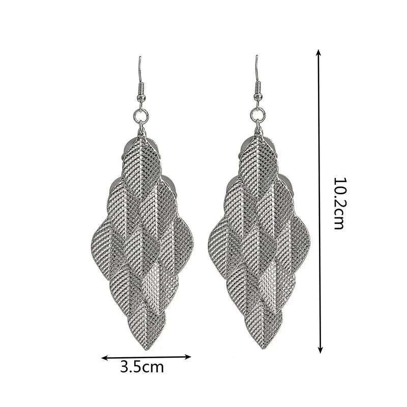Náušnice s visícími listy pro ženy