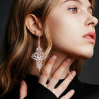 Kolczyki wiszące Kwiat Lotosu dla kobiet srebrne