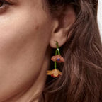 Kolczyki wiszące w stylu boho z motywem kwiatu