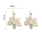 Kolczyki Koła Wiszące Duże Kwiaty Białe