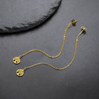 Kolczyki wiszące dla kobiet Drzewo Życia złote