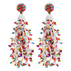 Kolczyki wiszące w stylu boho koral