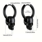 Kolczyki wiszące czaszka dla mężczyzn