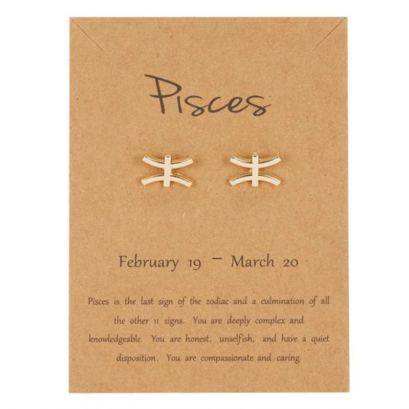 Kolczyki Znak Zodiaku 12 Konstelacji Ryby
