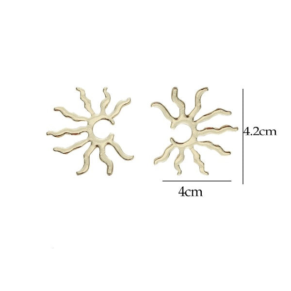 Boucles d'Oreilles Soleil Pendantes Femme Astre