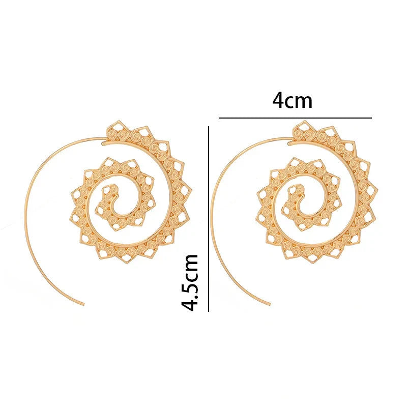 Kolczyki Spiralne Koła dla Kobiet 