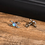 Kolczyki z potrójnym księżycem, sztyfty, czary, Wicca, kobieta