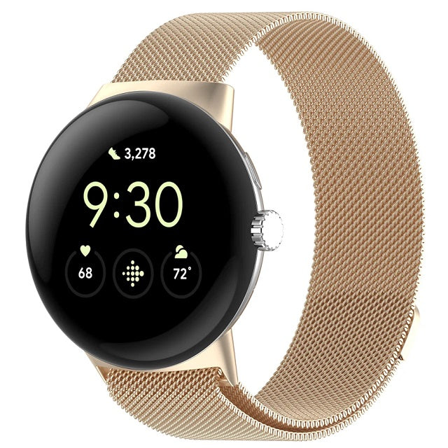 Bransoletka ze stali Milan Magnetyczna Smartwatch Google Pixel Watch 1 & 2 szampańska