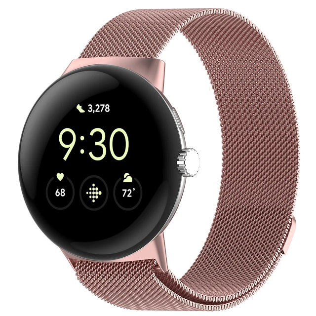 Bransoletka ze stali Milan Magnetyczna Smartwatch Google Pixel Watch 1 & 2 różowa