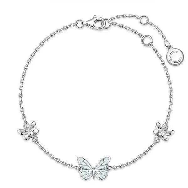 Komplet świetlisty motyl (naszyjnik + bransoletka) + kolczyki gratis 