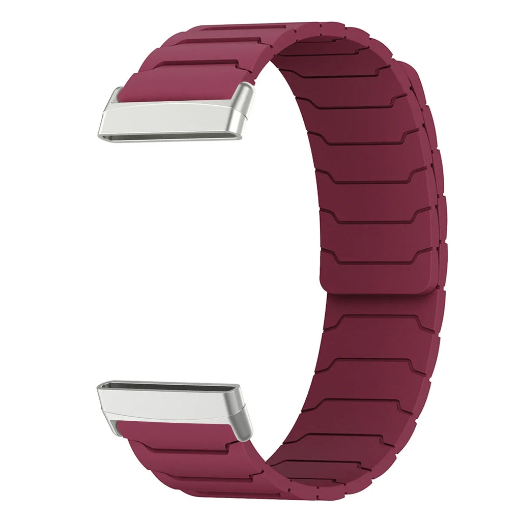 Magnetyczny pasek do zegarka Fitbit Versa 3, Versa 4, Sense 1 i Sense 2 bordowy