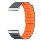 Magnetyczny pasek do zegarka Fitbit Versa 3, Versa 4, Sense 1 i Sense 2 czarno-pomarańczowy